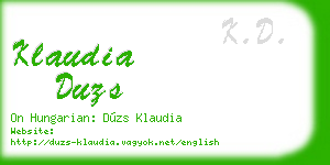 klaudia duzs business card